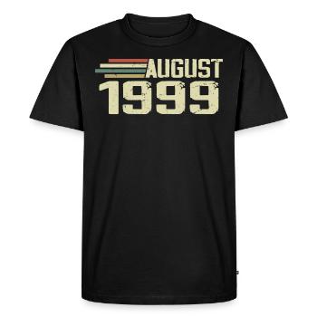 Né en août 1999 Anniversaire Millésime août 1999 - T-shirt Premium bio Homme - noir - Devant - Nico (187cm)