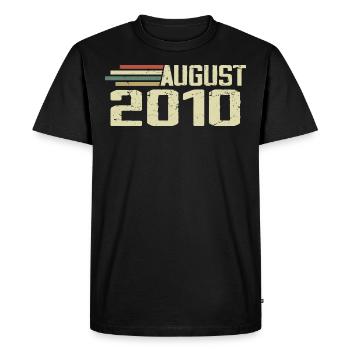 Né Août 2010 Jubilé Août 2010 Millésime - T-shirt Premium bio Homme - noir - Devant - Nico (187cm)
