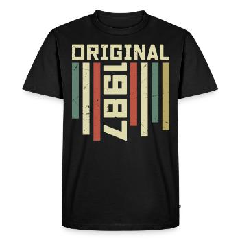 1987 Retro Gift 1987 37th Birthday Gift - Men's Premium Organic T-Shirt - black - Front - Nico (187cm)
