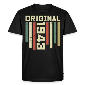 1943 Cadeau Rétro 1943 Cadeau Anniversaire 81 ans - T-shirt Premium bio Homme - noir - Devant - Nico (187cm)