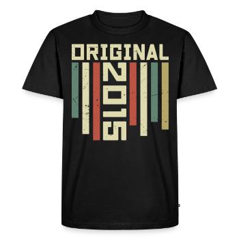 2015 Cadeau Rétro 2015 Cadeau Anniversaire 9 ans - T-shirt Premium bio Homme - noir - Devant - Nico (187cm)
