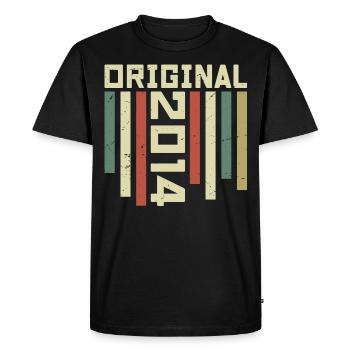 2014 Cadeau Rétro 2014 Cadeau Anniversaire 10 ans - T-shirt Premium bio Homme - noir - Devant - Nico (187cm)