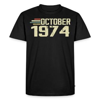 October 1974 - Birthday in October 1974 - Men's Premium Organic T-Shirt - black - Front - Nico (187cm)