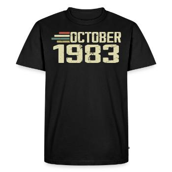 October 1983 - Birthday in October 1983 - Men's Premium Organic T-Shirt - black - Front - Nico (187cm)