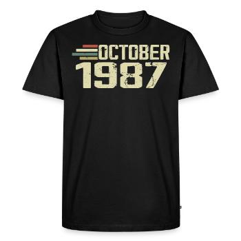 October 1987 - Birthday in October 1987 - Men's Premium Organic T-Shirt - black - Front - Nico (187cm)