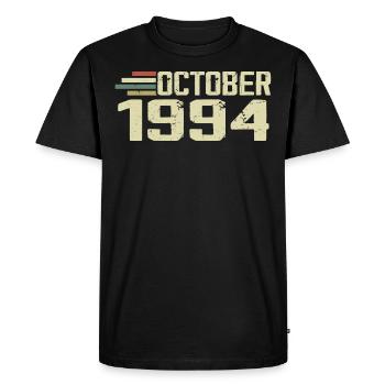 Octobre 1994 - Anniversaire en octobre 1994 - T-shirt Premium bio Homme - noir - Devant - Nico (187cm)