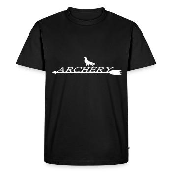 Archery. Arrow with Raven and Archery. Shirt - Men's Premium Organic T-Shirt - black - Front - Nico (187cm)