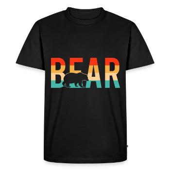 Bear bear retro - Men's Premium Organic T-Shirt - black - Front - Nico (187cm)