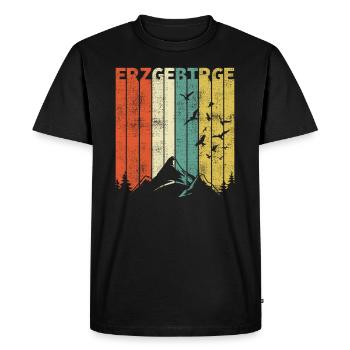Erzgebirge rétro montagnes de Saxe cadeaux de randonnée - T-shirt Premium bio Homme - noir - Devant - Nico (187cm)