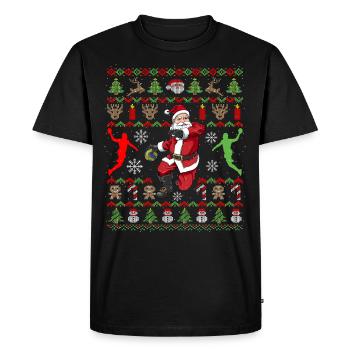 Joueur de handball Ugly Christmas Santa Claus handball - T-shirt Premium bio Homme - noir - Devant - Nico (187cm)