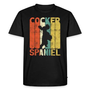 Cadeaux de chien rétro Cocker Spaniel Vintage - T-shirt Premium bio Homme - noir - Devant - Nico (187cm)