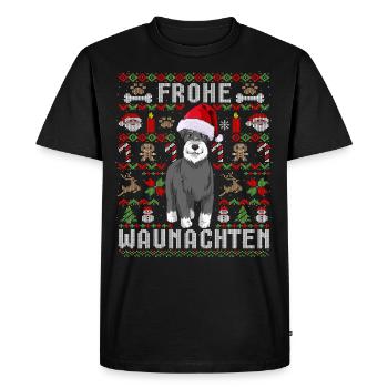 Ugly Christmas Schnauzer Weihnachten - Männer Premium Bio T-Shirt - Schwarz - Vorne - Nico (187cm)