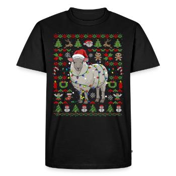 Mouton de Noël laid Noël Père Noël cadeau - T-shirt Premium bio Homme - noir - Devant - Nico (187cm)