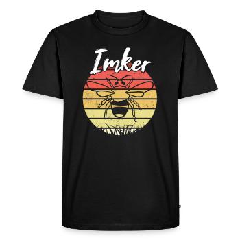 Apiculteur abeilles - Retro Vintage - T-shirt Premium bio Homme - noir - Devant - Nico (187cm)