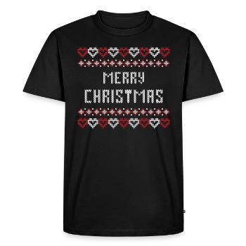 Merry Christmas, Ugly, X-Mas, Norvégien de Noël - T-shirt Premium bio Homme - noir - Devant - Nico (187cm)