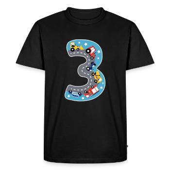 3rd Birthday - Police & Fire Brigade Vehicles - - Men's Premium Organic T-Shirt - black - Front - Nico (187cm)