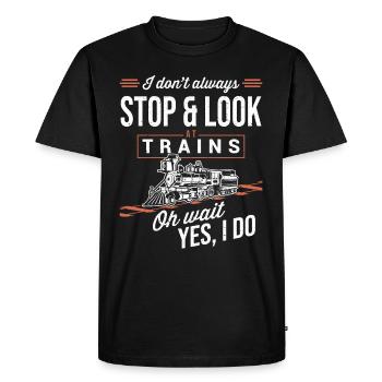 Locomotive locomotive à vapeur locomotive ferroviaire locomotive à vapeur - T-shirt Premium bio Homme - noir - Devant - Nico (187cm)