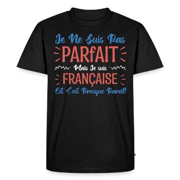 cadeau pour une française, Je suis française. - T-shirt Premium bio Homme - noir - Devant - Nico (187cm)