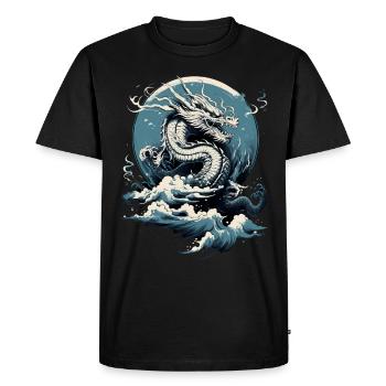 Sky Dragon on the Rise - Men's Premium Organic T-Shirt - black - Front - Nico (187cm)