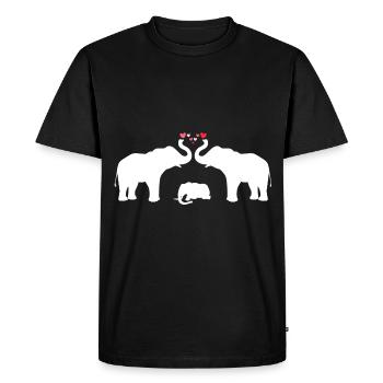 Protective Elephant Parents Mama Papa Elephants - Men's Premium Organic T-Shirt - black - Front - Nico (187cm)