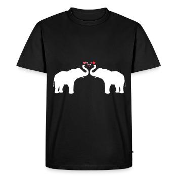 Cute Elephant Love Mama Heart Mama - Men's Premium Organic T-Shirt - black - Front - Nico (187cm)