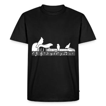 Electric Guitar Birds Nature Music - Men's Premium Organic T-Shirt - black - Front - Nico (187cm)