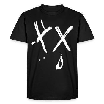 XX larme | Emoticon Unisexe T-shirt - T-shirt Premium bio Homme - noir - Devant - Nico (187cm)