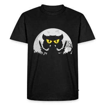 Chat disant cadeau Halloween - T-shirt Premium bio Homme - noir - Devant - Nico (187cm)
