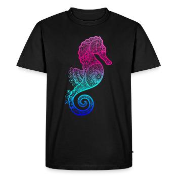 Cadeau d'animaux marins hippocampes pour aquarium - T-shirt Premium bio Homme - noir - Devant - Nico (187cm)