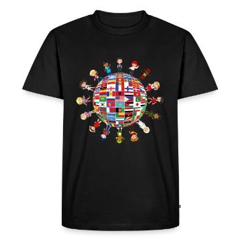 Diversité culturelle Enfants Autour du Globe - T-shirt Premium bio Homme - noir - Devant - Nico (187cm)