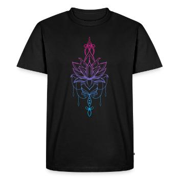 Méditation de fleur de lotus Relax Yoga - T-shirt Premium bio Homme - noir - Devant - Nico (187cm)