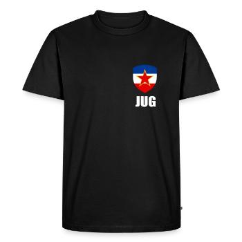 Yugoslavia flag SFRJ Tito Yugo Serbia Croatia - Men's Premium Organic T-Shirt - black - Front - Nico (187cm)