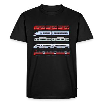 Trains design for train lovers locomotive - Men's Premium Organic T-Shirt - black - Front - Nico (187cm)