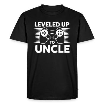 Leveled Up to Uncle Uncle Gift Patent Uncle - Men's Premium Organic T-Shirt - black - Front - Nico (187cm)