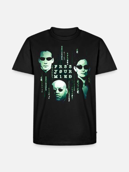 The Matrix Free Your Mind Filmzitat - Männer Premium Bio T-Shirt - Schwarz