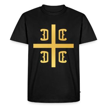 Drapeau de la Serbie pour les Serbes Srbin Srbija - T-shirt Premium bio Homme - noir - Devant - Nico (187cm)