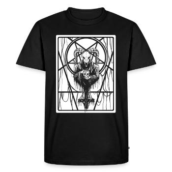 Satanique Occulte Dark Art Evil 666 Pentagramme - T-shirt Premium bio Homme - noir - Devant - Nico (187cm)