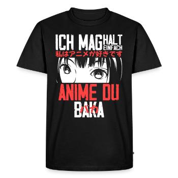 J’aime juste Anime Du Baka Anime Otaku - T-shirt Premium bio Homme - noir - Devant - Nico (187cm)