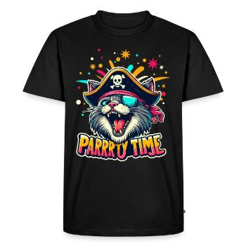 Carnival Cat Pirate Costume Party Time Cologne Alaaf - Men's Premium Organic T-Shirt - black - Front - Nico (187cm)