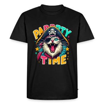 Karneval Katze Pirat Kostüm Party Time Köln Alaaf - Männer Premium Bio T-Shirt - Schwarz - Vorne - Nico (187cm)
