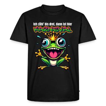 Carnaval Grenouille Grenouille Prince Cologne Alaaf Drôle - T-shirt Premium bio Homme - noir - Devant - Nico (187cm)