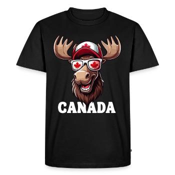 Canada Canadien Orignal Feuille d’érable Canada Voyage drôle - T-shirt Premium bio Homme - noir - Devant - Nico (187cm)