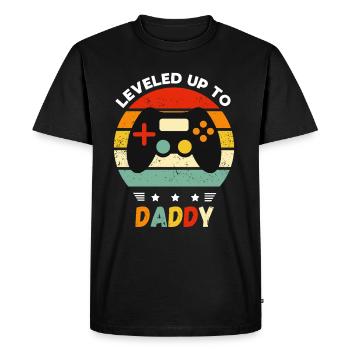 Fête des Pères Papa Papa Console Jeu Ordinateur Rétro - T-shirt Premium bio Homme - noir - Devant - Nico (187cm)