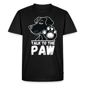Dog Talk to the Paw Paw Dog Owner Funny - Men's Premium Organic T-Shirt - black - Front - Nico (187cm)