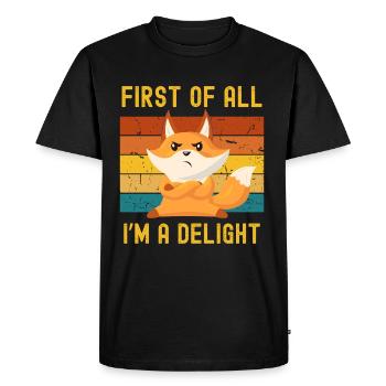 renard rétro plaisir drôle confiance - T-shirt Premium bio Homme - noir - Devant - Nico (187cm)