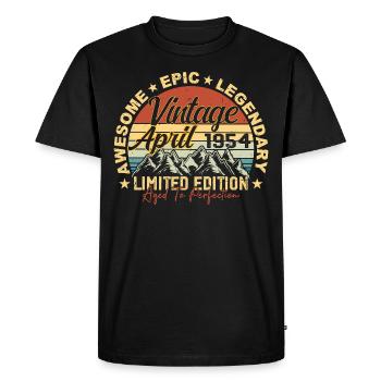 71st Birthday Gift Vintage April 1954 - Men's Premium Organic T-Shirt - black - Front - Nico (187cm)