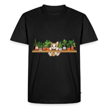 Propriétaire de plante de chaton espiègle - T-shirt Premium bio Homme - noir - Devant - Nico (187cm)