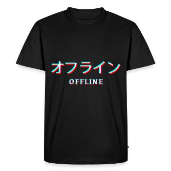 Vaporwave Esthétique eboy egirl Japon Kanji Hors ligne - T-shirt Premium bio Homme - noir - Devant - Nico (187cm)