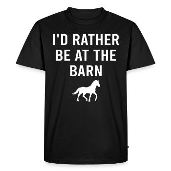 I’d Rather Be At The Barn - Équitation à cheval - T-shirt Premium bio Homme - noir - Devant - Nico (187cm)