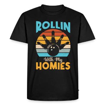 Je ne suis pas toujours grincheux Parfois je joue au bowling - Spor - T-shirt Premium bio Homme - noir - Devant - Nico (187cm)